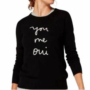 Banana Republic Womens Italian Yarn Merino Wool Blend Sweater "you me oui” Small